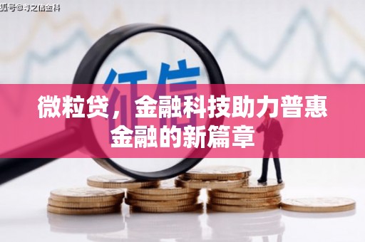 上犹微粒贷，金融科技助力普惠金融的新篇章