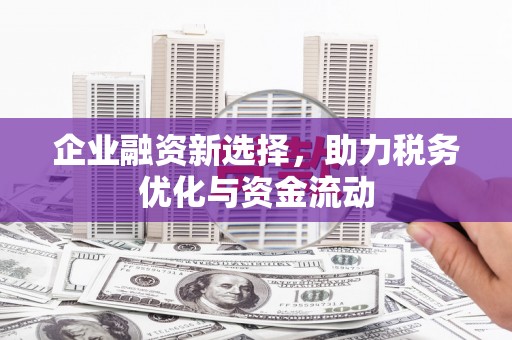 上犹企业融资新选择，助力税务优化与资金流动