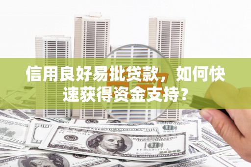 上犹信用良好易批贷款，如何快速获得资金支持？