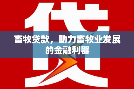 上犹畜牧贷款，助力畜牧业发展的金融利器