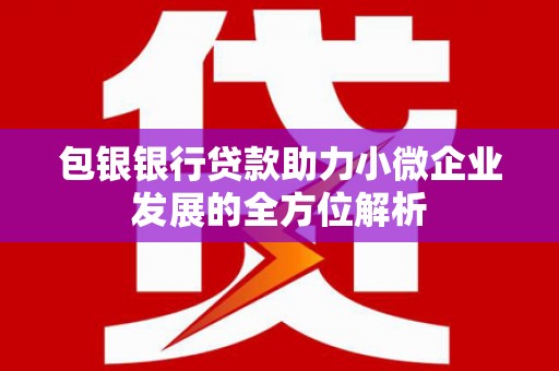 上犹包银银行贷款助力小微企业发展的全方位解析