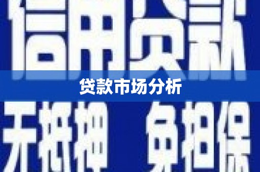 上犹贷款市场分析