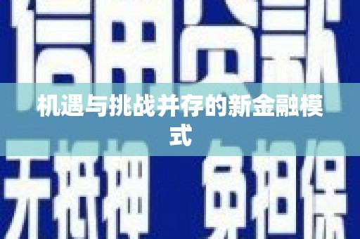上犹机遇与挑战并存的新金融模式