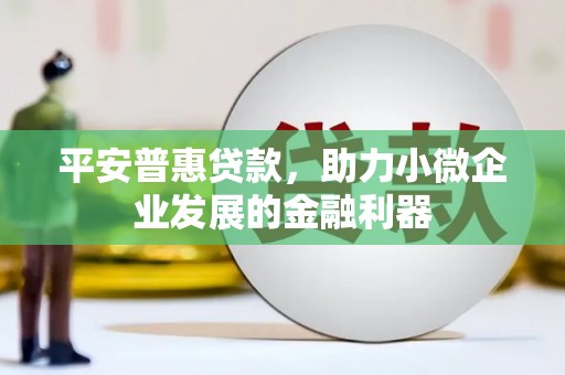 上犹平安普惠贷款，助力小微企业发展的金融利器