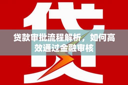 上犹贷款审批流程解析，如何高效通过金融审核