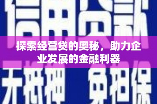 上犹探索经营贷的奥秘，助力企业发展的金融利器