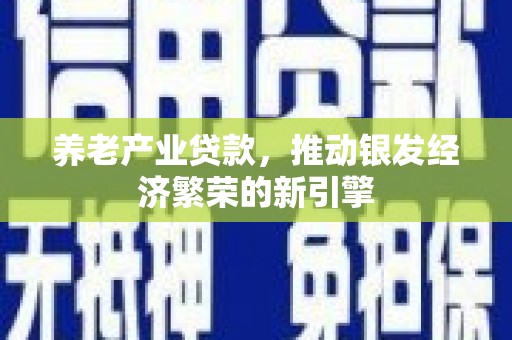 上犹养老产业贷款，推动银发经济繁荣的新引擎