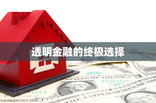 上犹透明金融的终极选择
